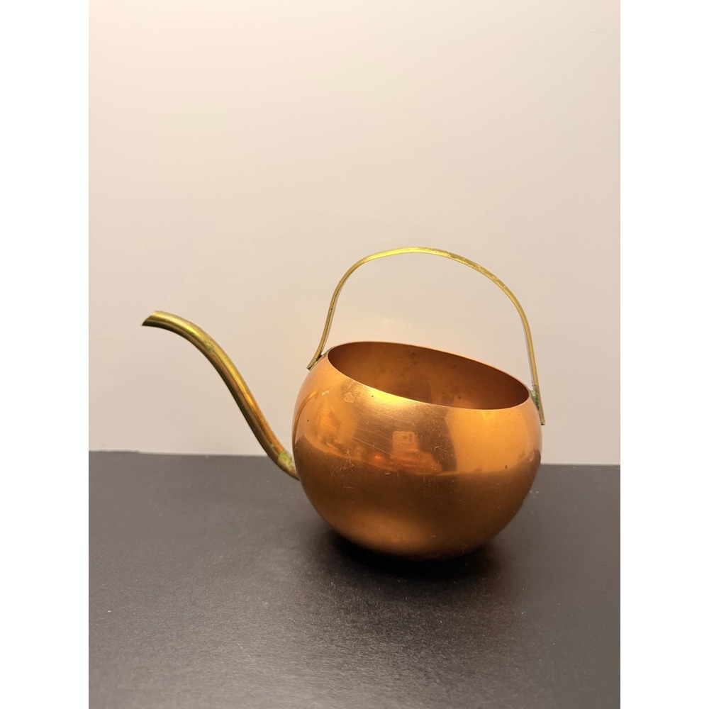Vintage Coppercraft Guild Copper Watering Can Brass Handle Long Spout MCM Decor